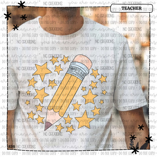 Pencil Yellow Stars
