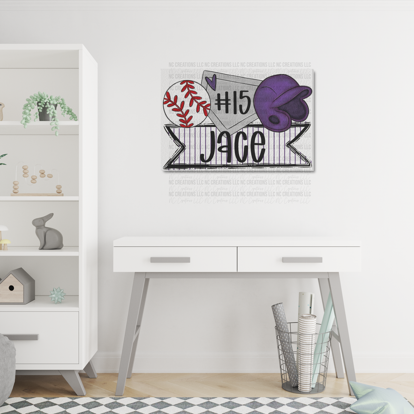 Baseball Trios Canvas Frame