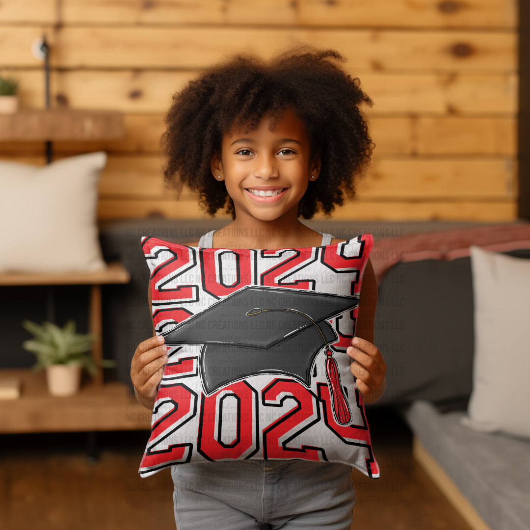 Class of 2024 Red Custom Pillow