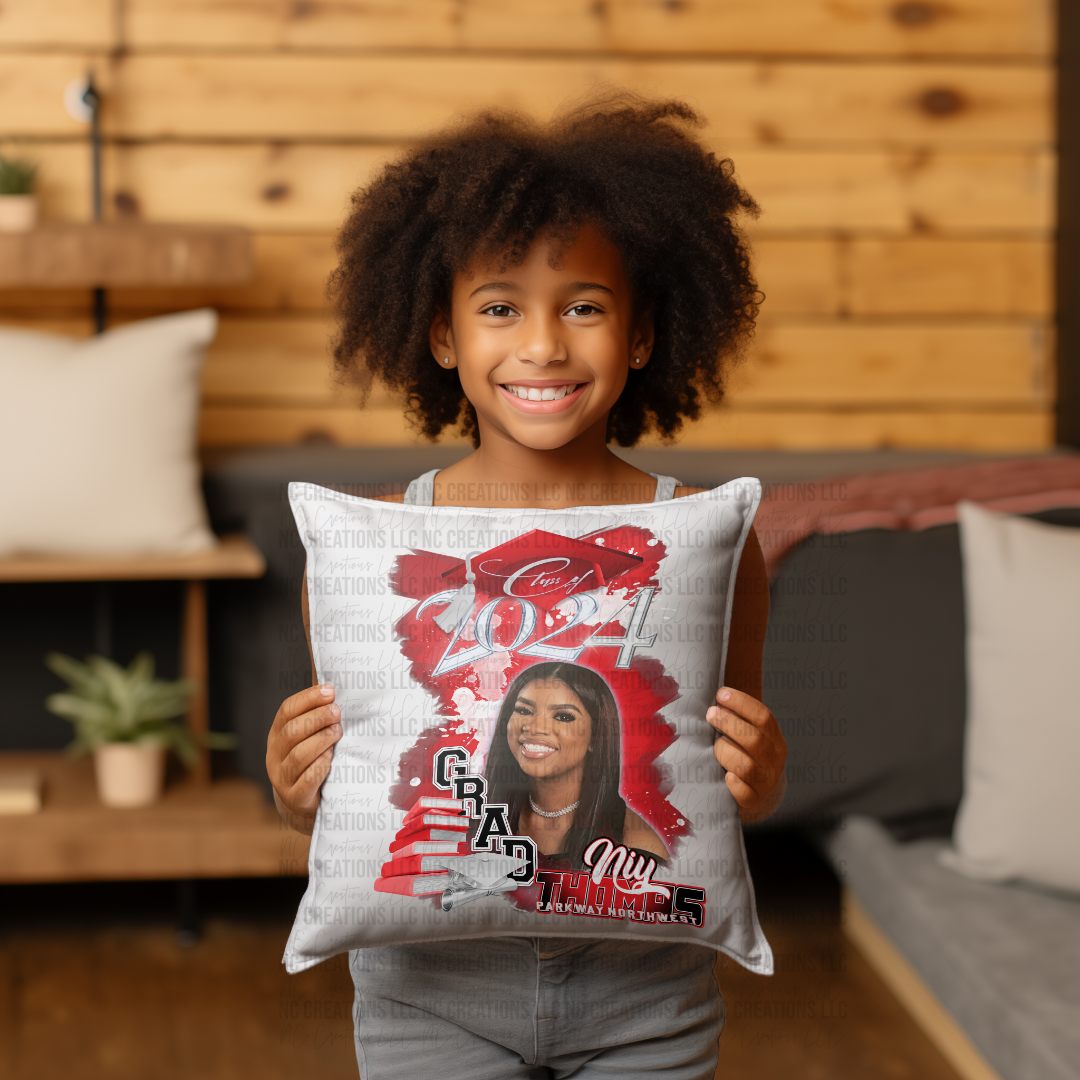 Class of 2024 Red Custom Pillow