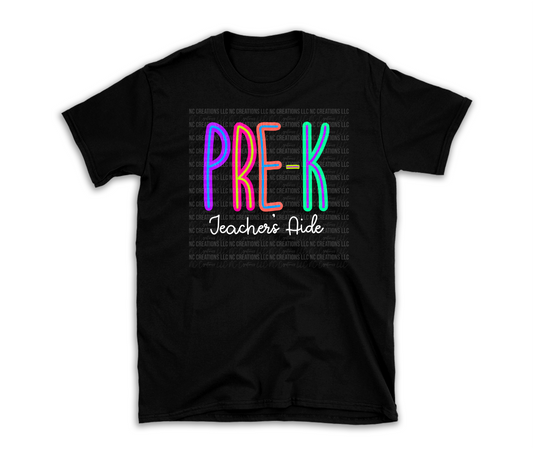 Pre-K Teacher's Aide | Bright T-Shirt