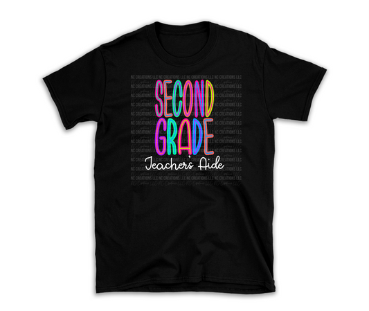 Second Grade Teacher's Aide | Bright T-Shirt