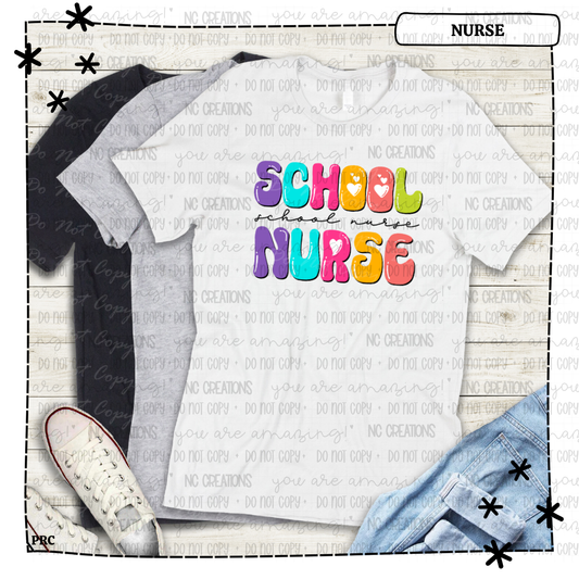 School Nurse Bubble Letters