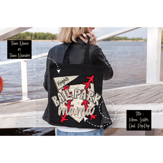 Softball Ballpark Tote Bag Wholesale