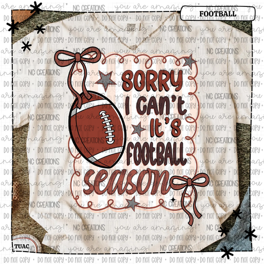 Sorry I can't It's Football Season