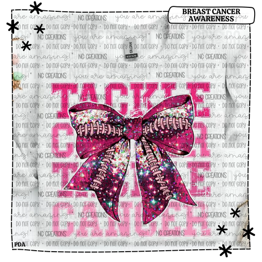 Tackle Cancer Shimmer Bow