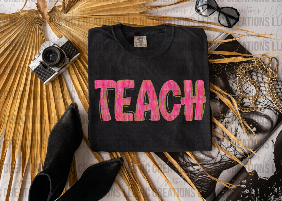 Teach Painted Pink and Gold