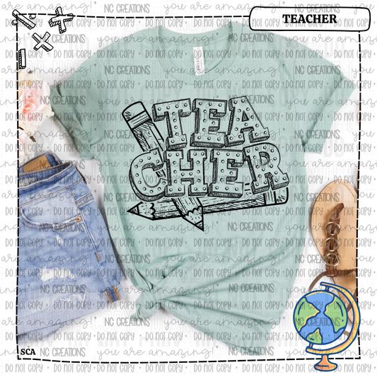 Teacher Pencil Black Marquee