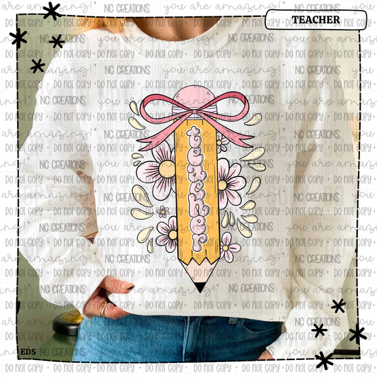 Teacher Pencil Bow