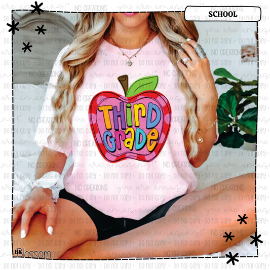Third Grade Apple Pink Dots
