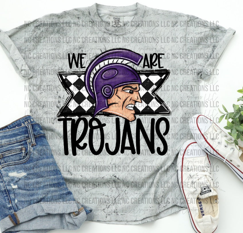 We Are Trojans Purple Mascot