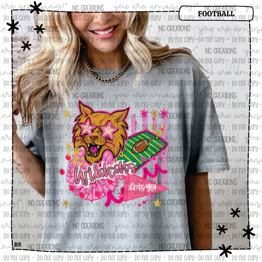 Wildcats Pink Preppy Mascot