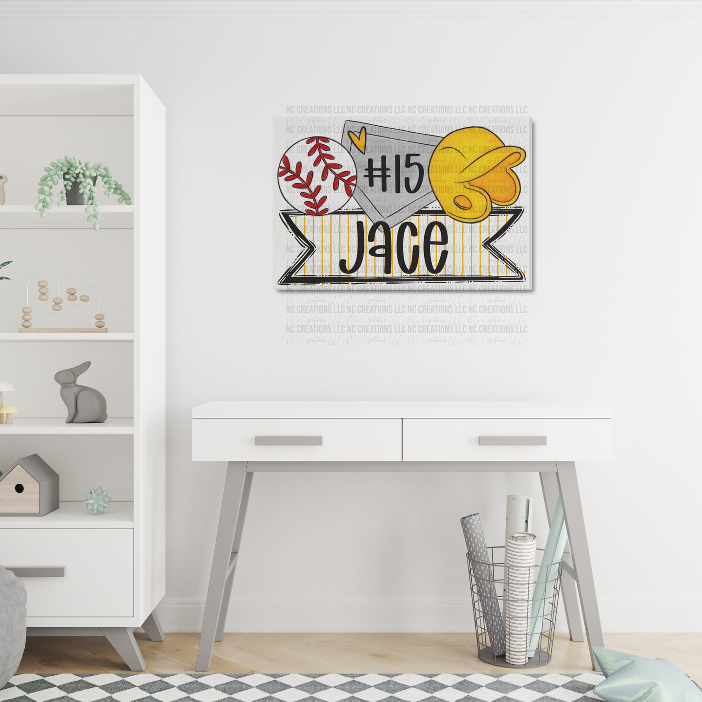 Baseball Trios Canvas Frame