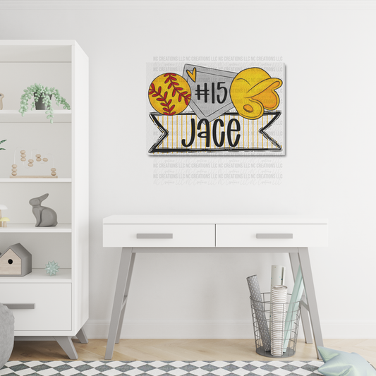 Softball Trios Canvas Frame