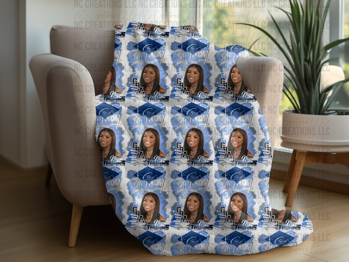 Custom Class of 2024 Fleece Blanket