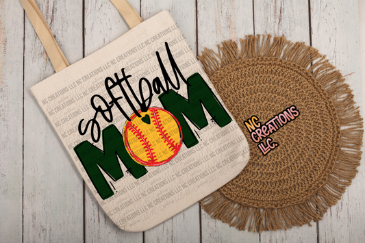 Softball Mom Tote Bag