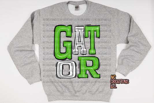 Gator - Sudadera verde y blanca