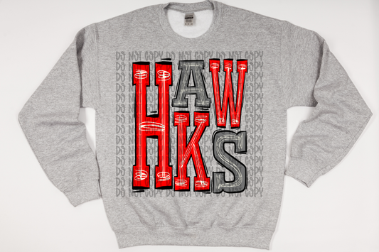 Hawks - Sudadera roja y gris | Venta al por mayor y envío directo