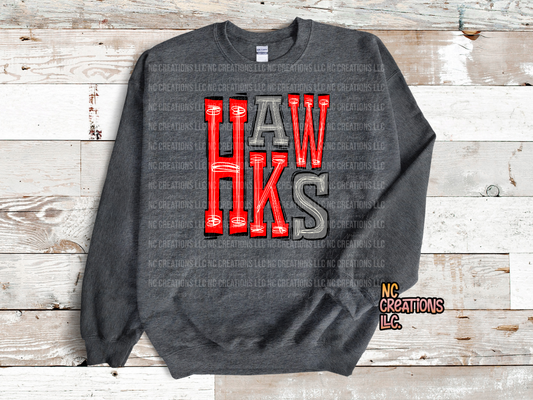 Hawks - Sudadera roja y gris