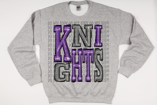 Knights - Sudadera morada y gris | Venta al por mayor y envío directo