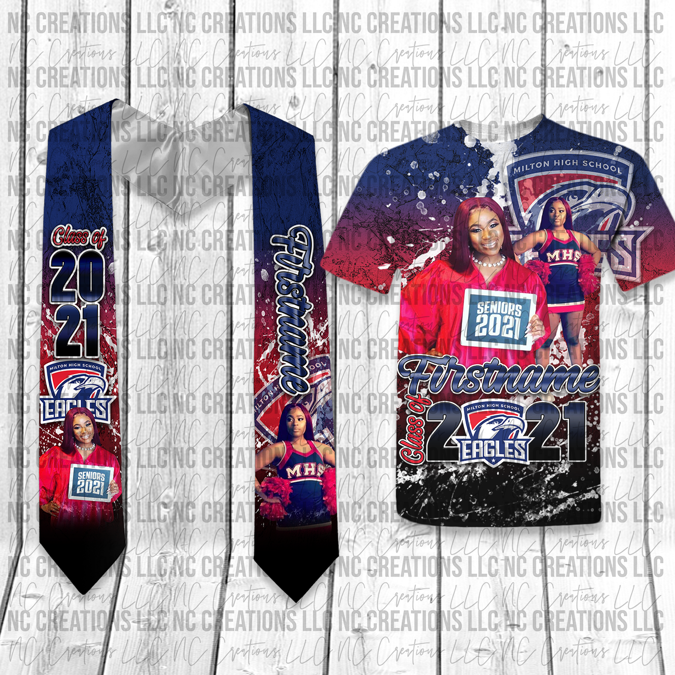 Custom Graduation Shirt & Stole Package