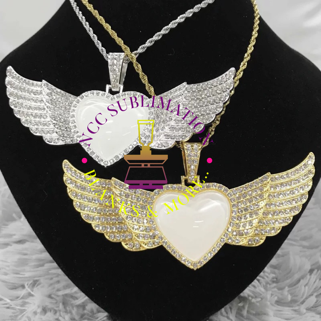 Collar de alas de ángel brillante